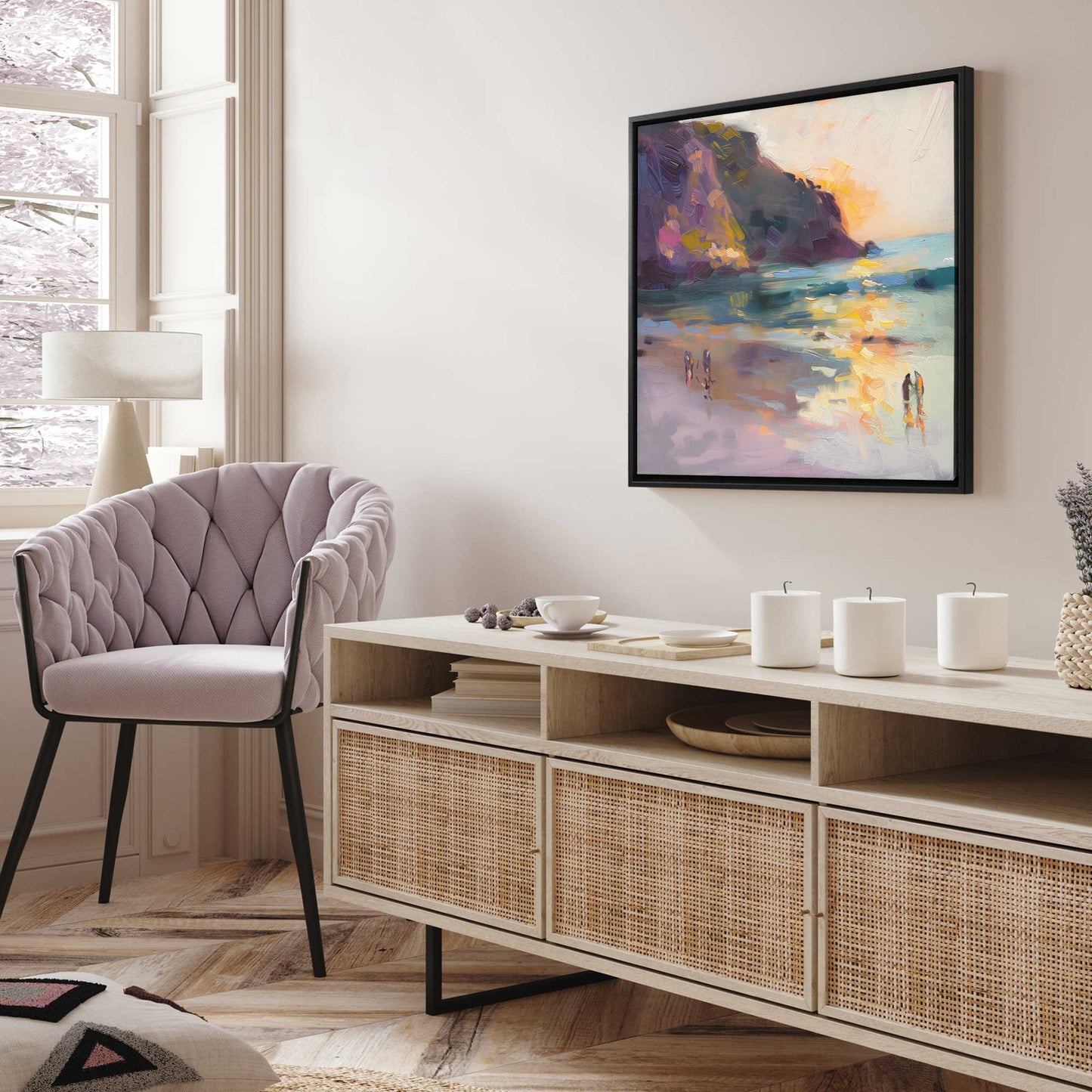 Relaxing by the Shore at Sunset I Canvas Print