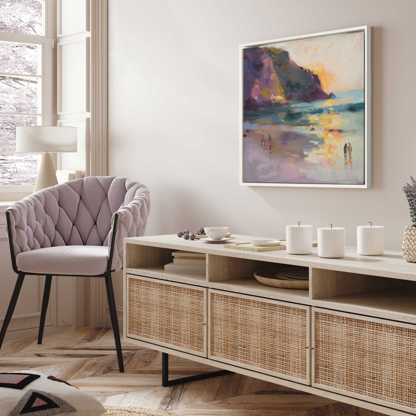 Relaxing by the Shore at Sunset I Canvas Print