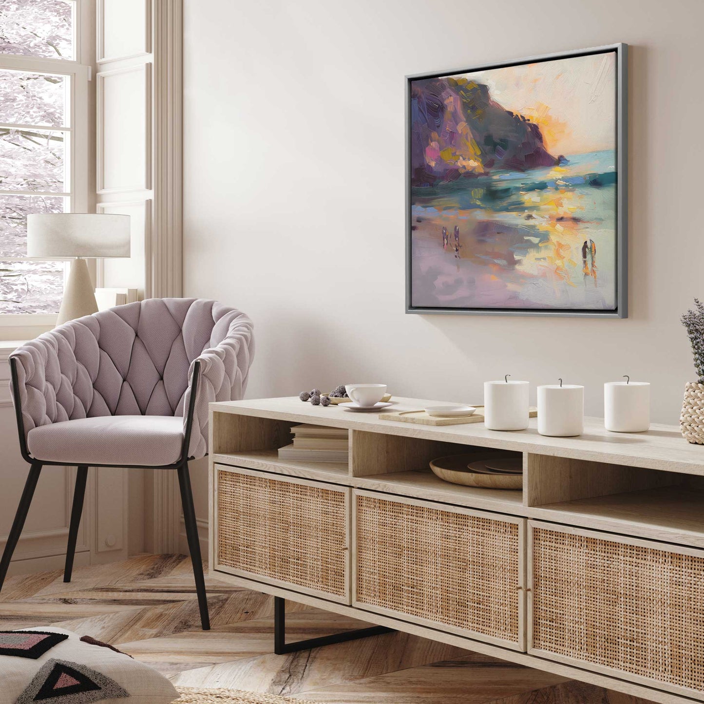 Relaxing by the Shore at Sunset I Canvas Print