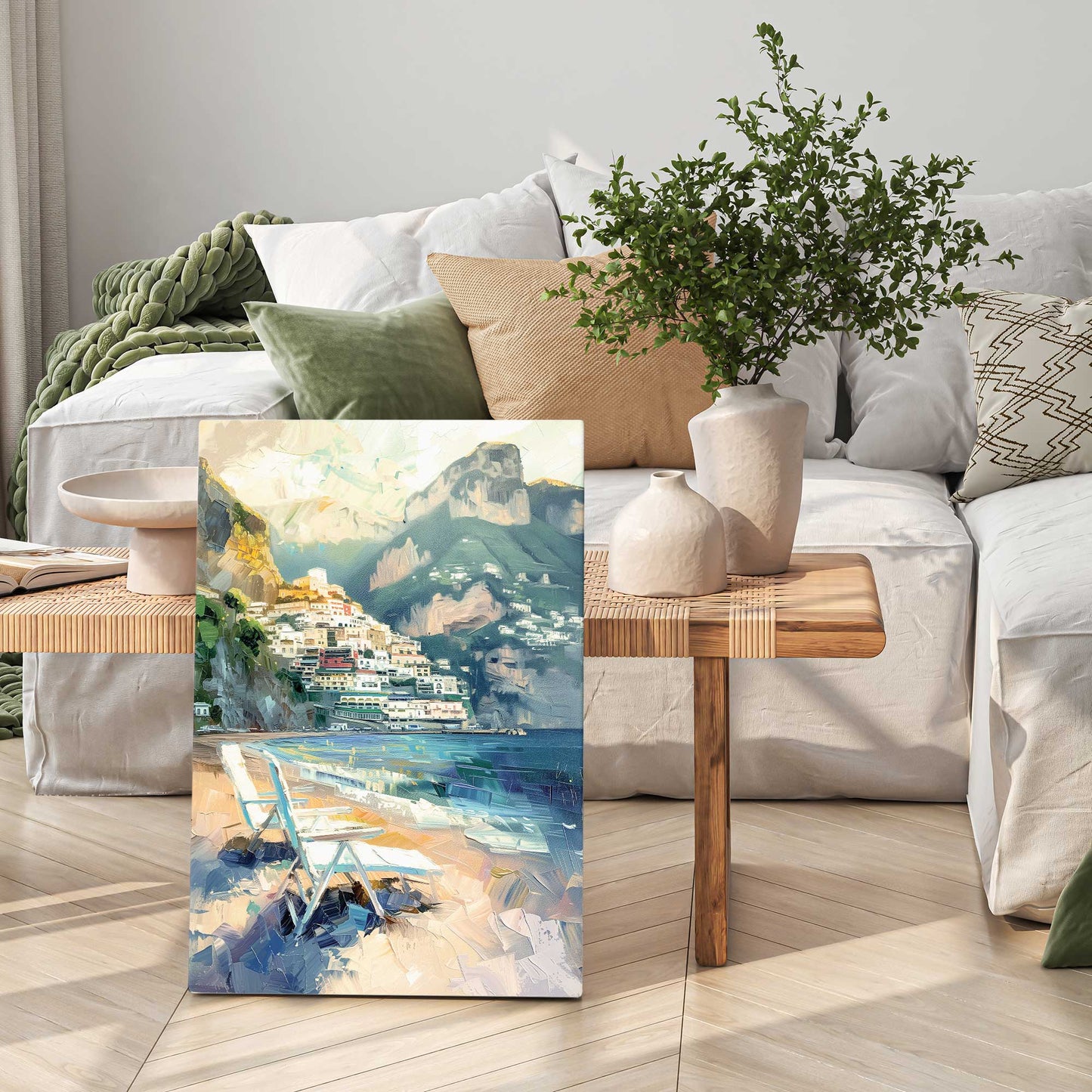 Quiet Beach in Positano Canvas Print