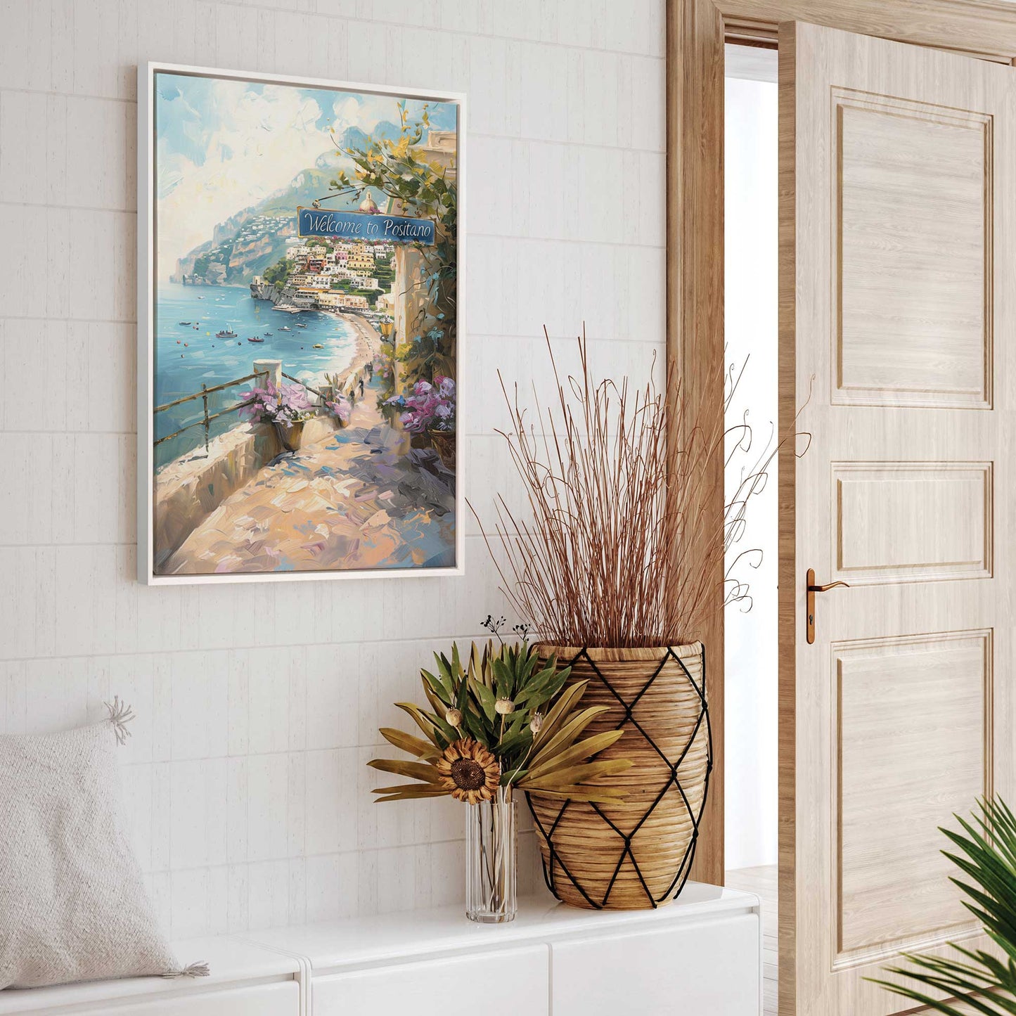 Quiet Walk in Positano Canvas Print