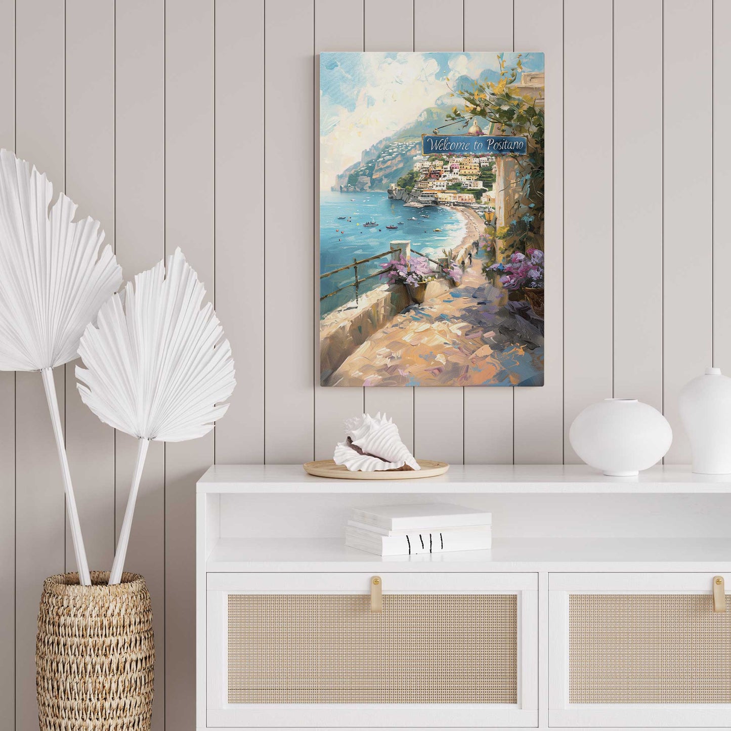Quiet Walk in Positano Canvas Print