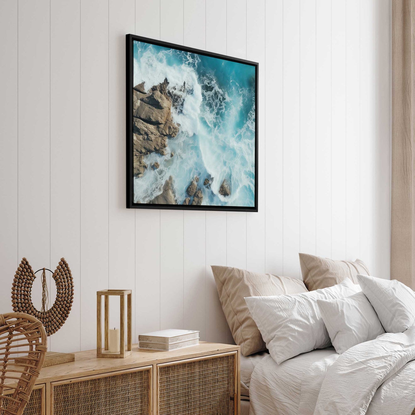 Crashing Waves From Above v2 Canvas Print