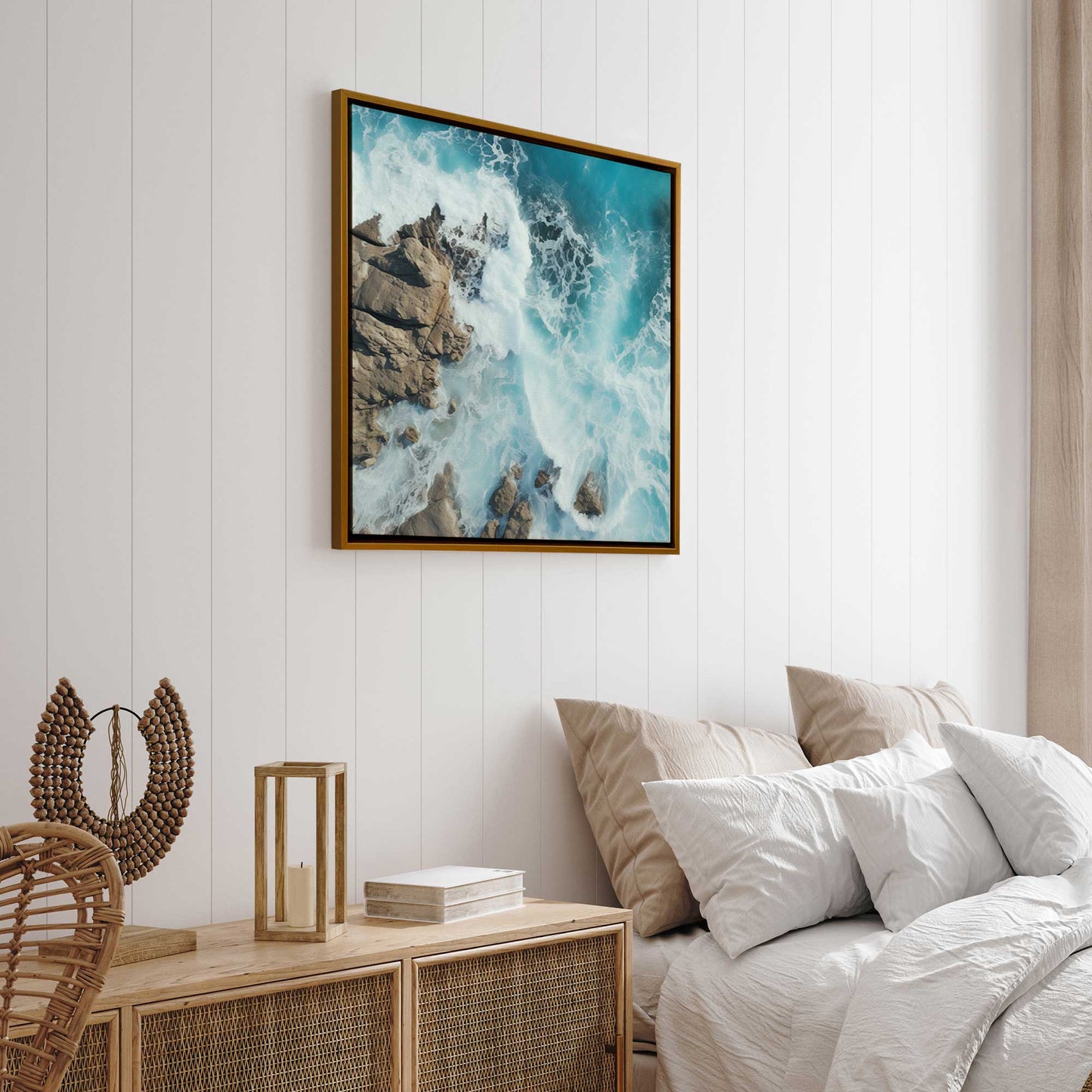 Crashing Waves From Above v2 Canvas Print