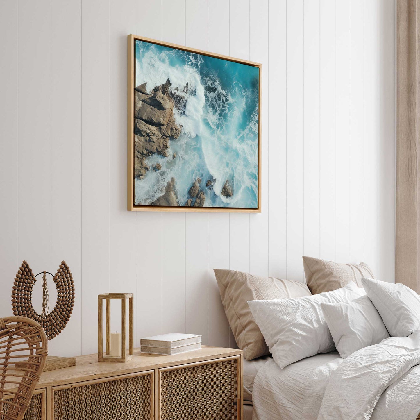 Crashing Waves From Above v2 Canvas Print