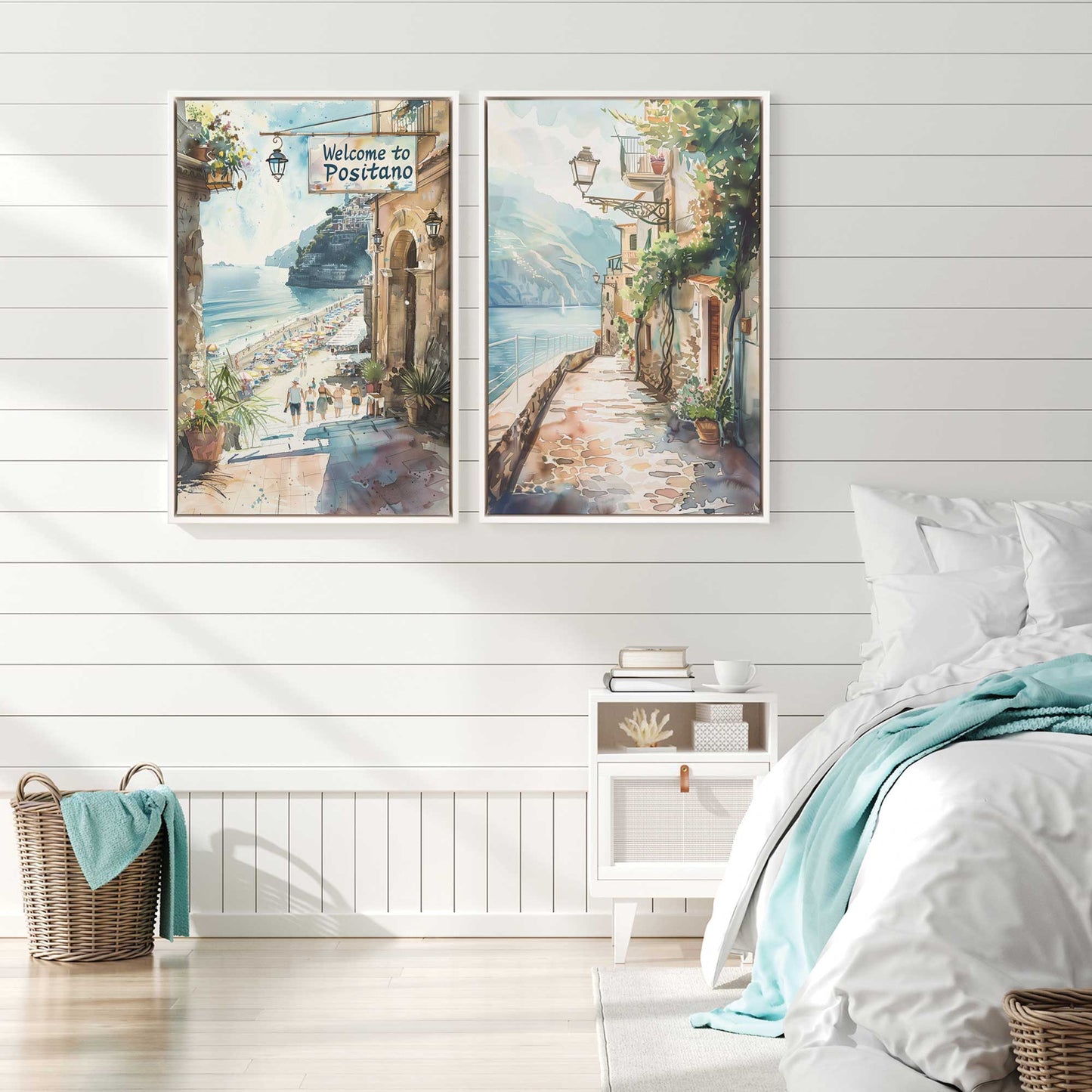 Coastal Walkways of Italy Canvas Print, Set of 2