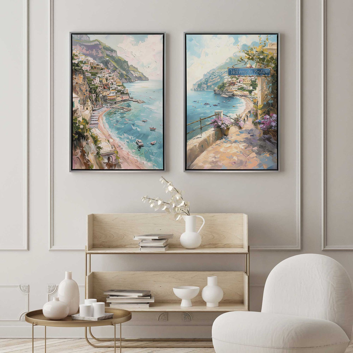 Colors of the Italian Coast Canvas Print, Set of 2