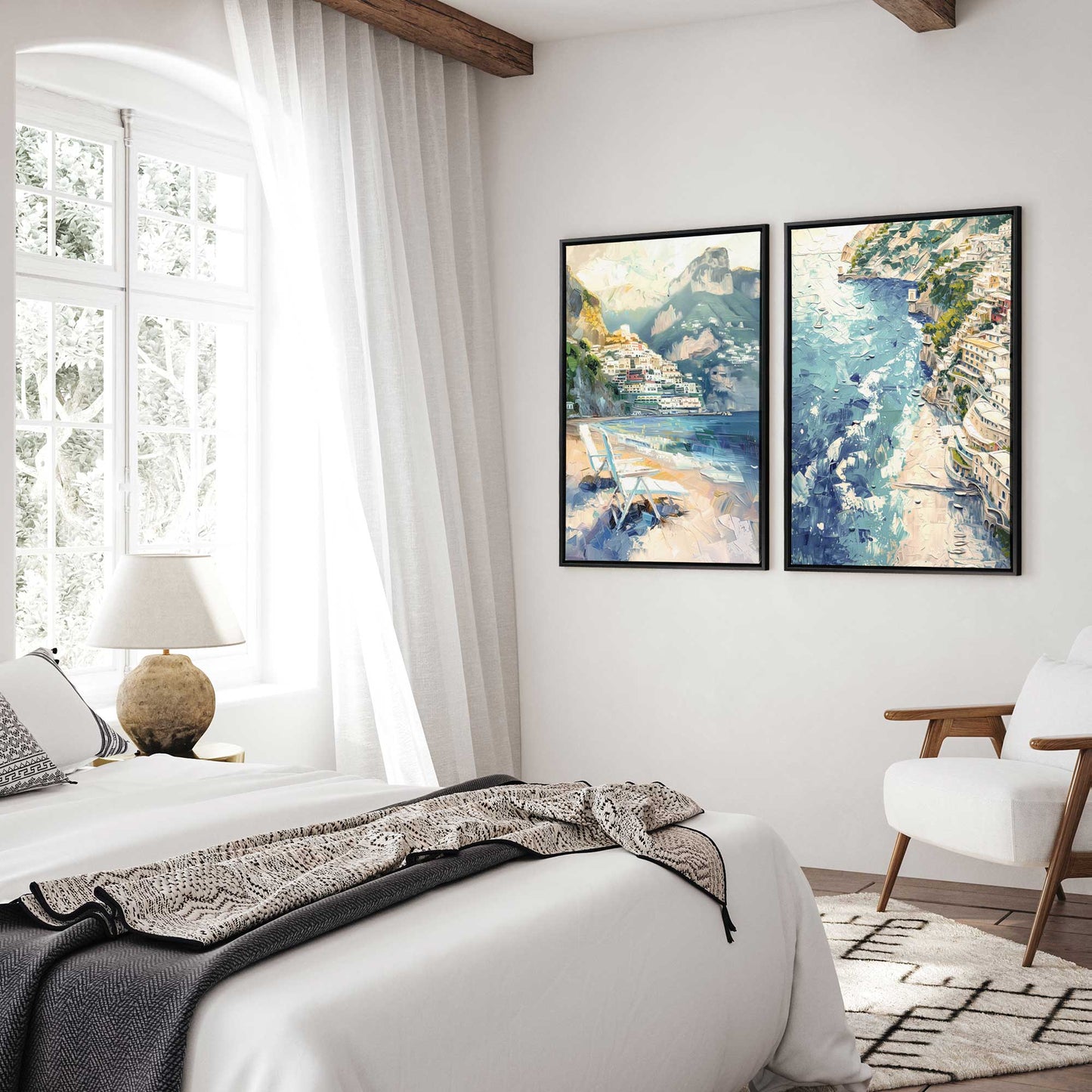 Summer in Positano Canvas Print, Set of 2