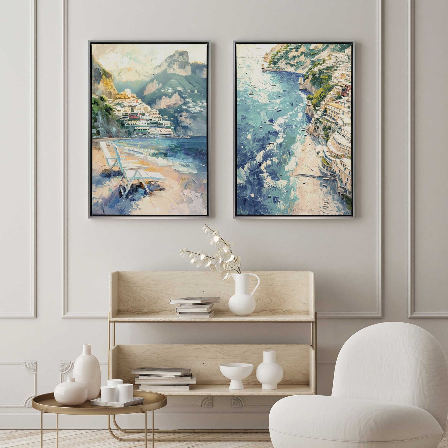 Summer in Positano Canvas Print, Set of 2