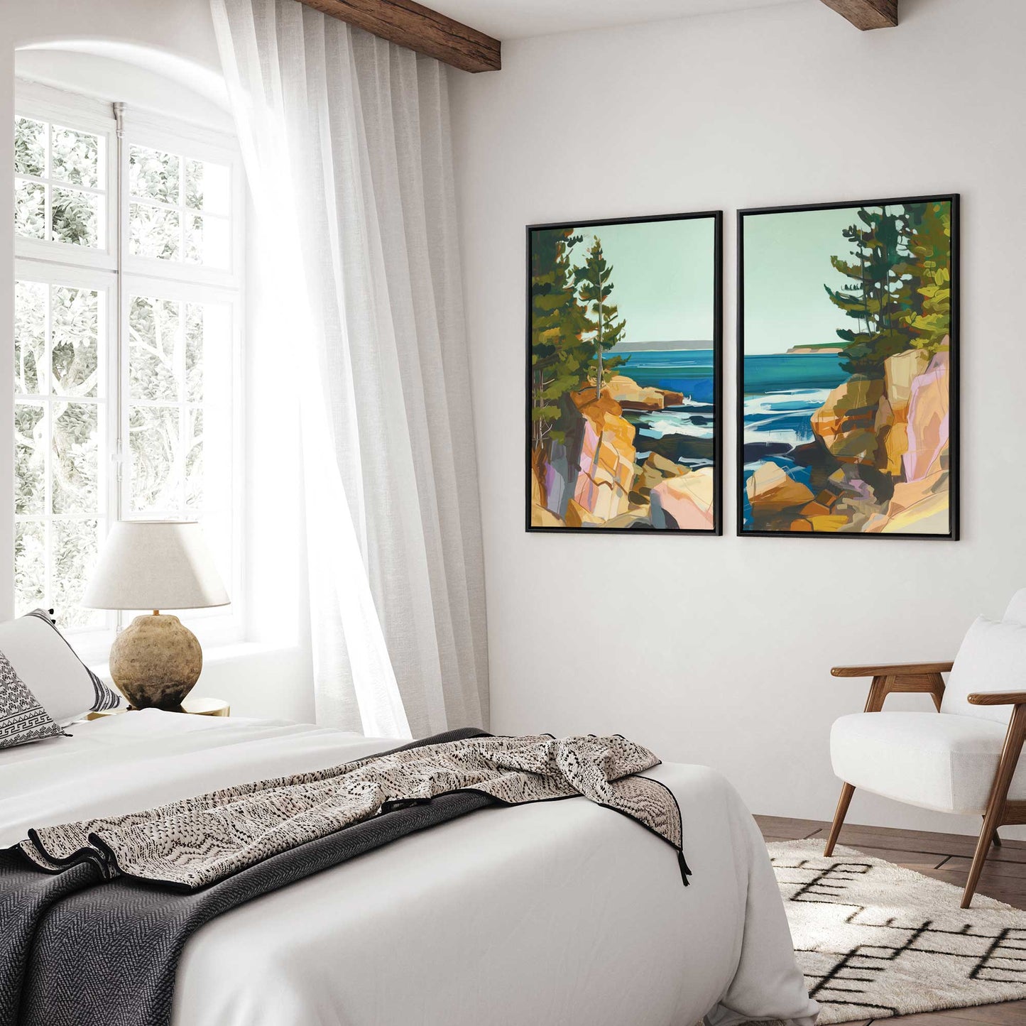 Rugged Coastline Duo Canvas Print, Set of 2