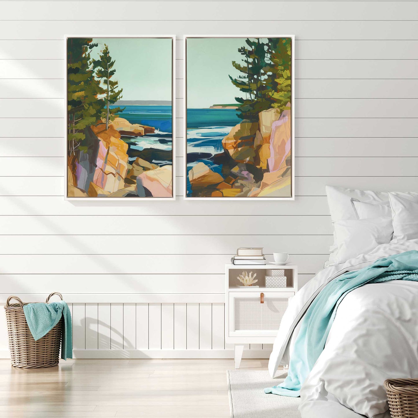 Rugged Coastline Duo Canvas Print, Set of 2