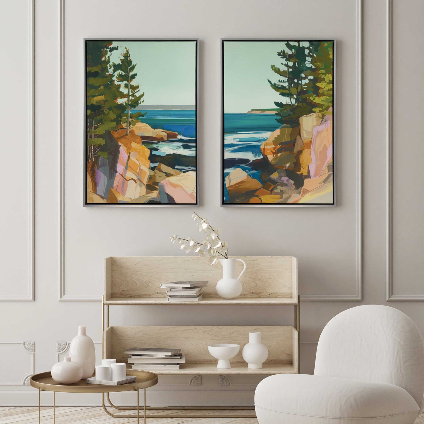 Rugged Coastline Duo Canvas Print, Set of 2