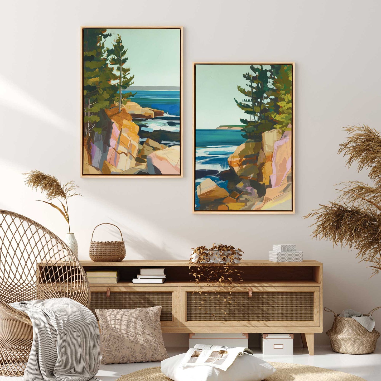 Rugged Coastline Duo Canvas Print, Set of 2