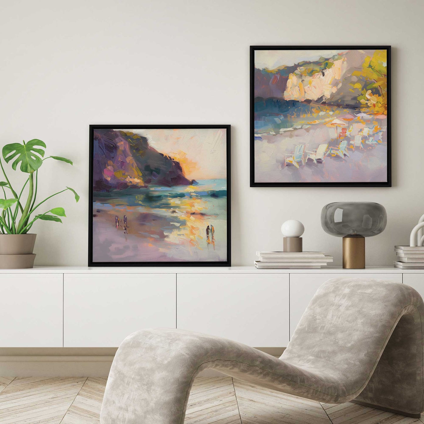 Sunset Shoreline Duo Canvas Print, Set of 2