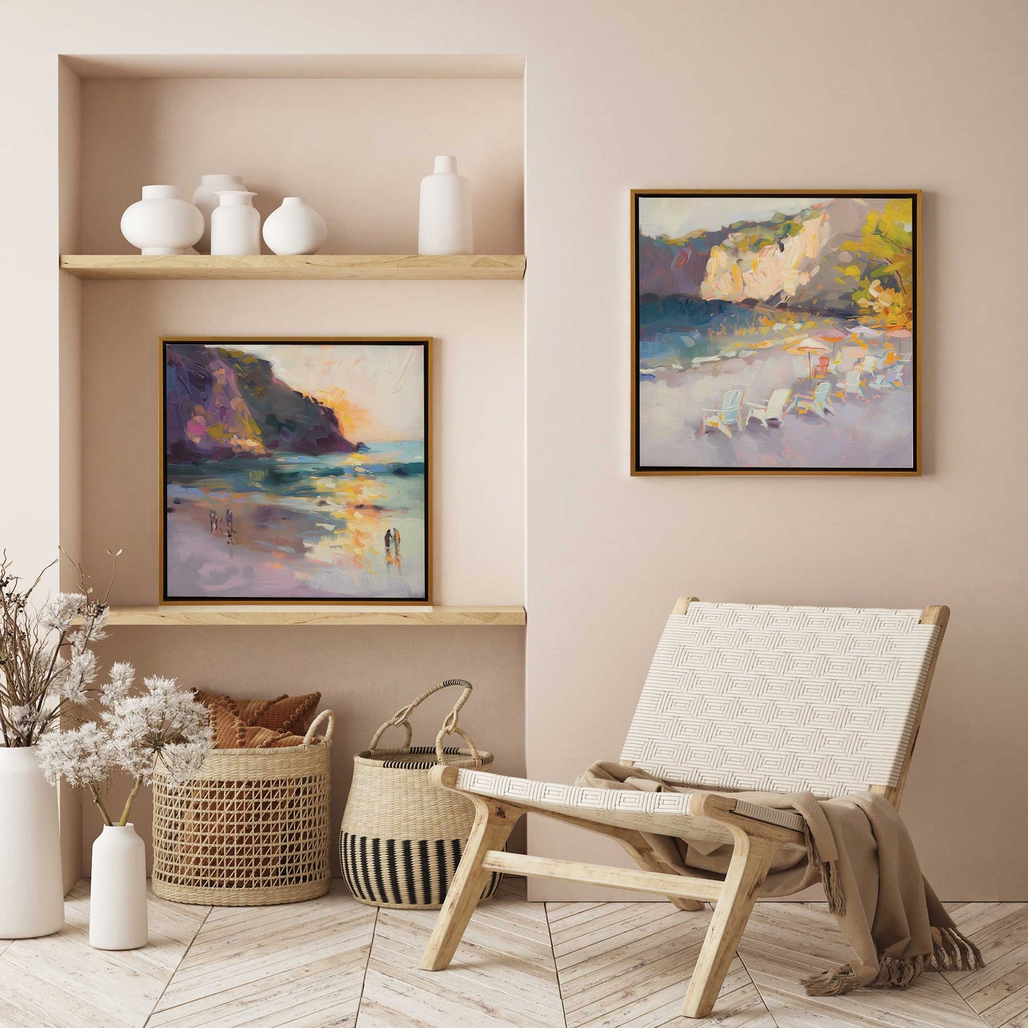 Sunset Shoreline Duo Canvas Print, Set of 2