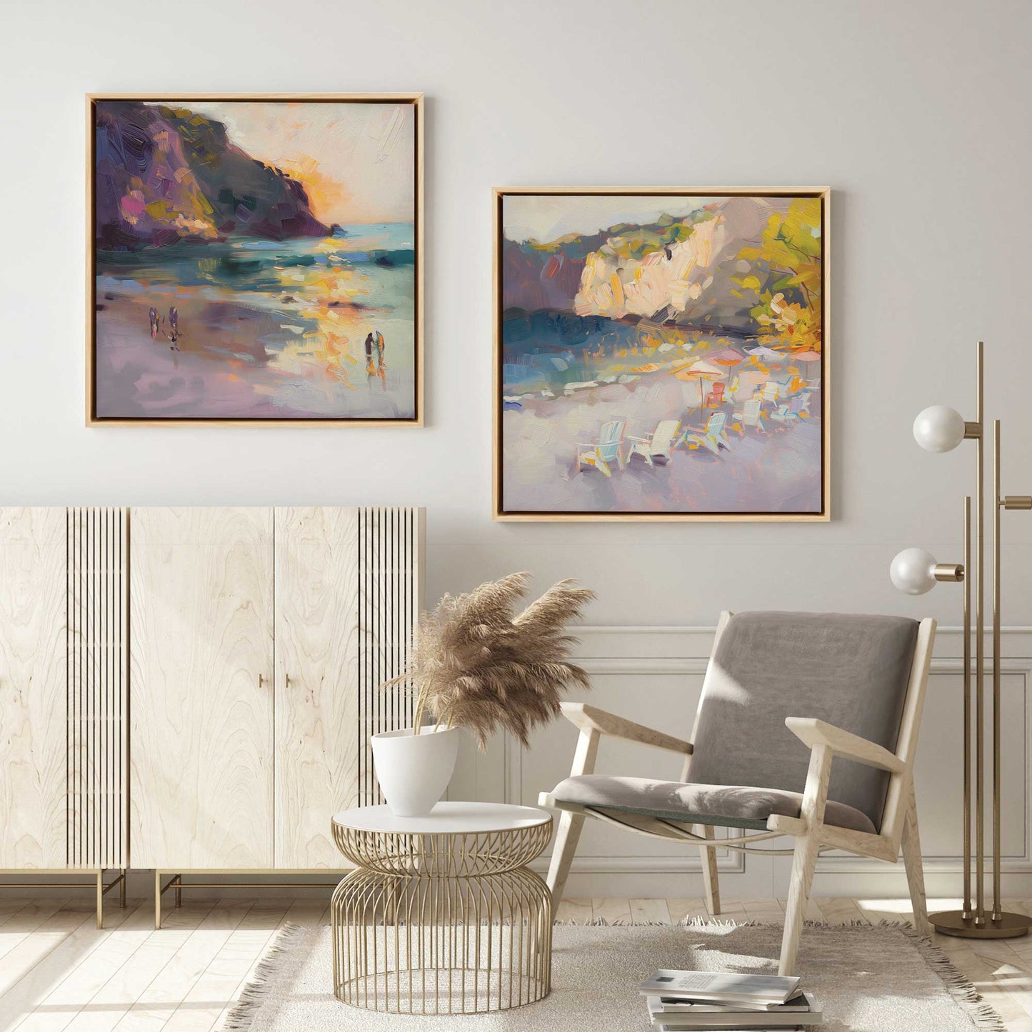 Sunset Shoreline Duo Canvas Print, Set of 2