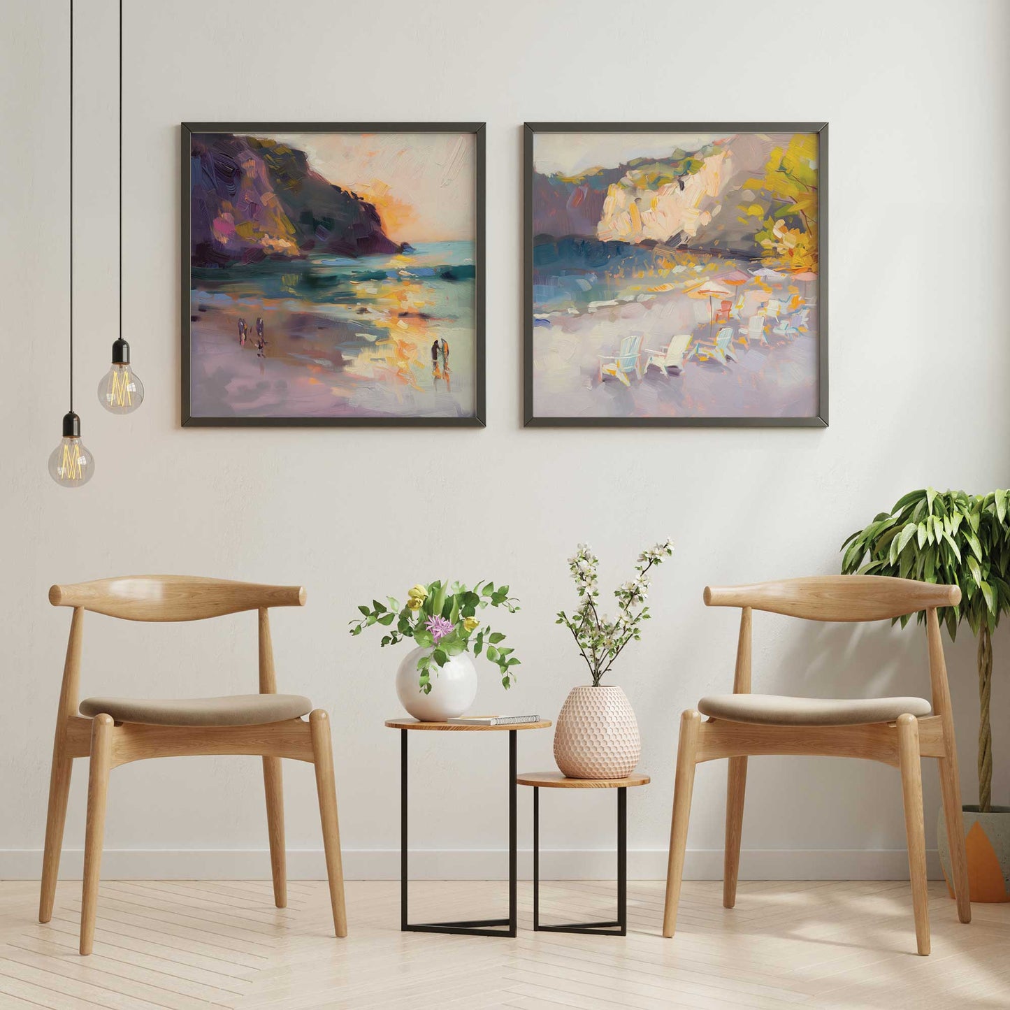 Sunset Shoreline Duo Art Print, Set of 2