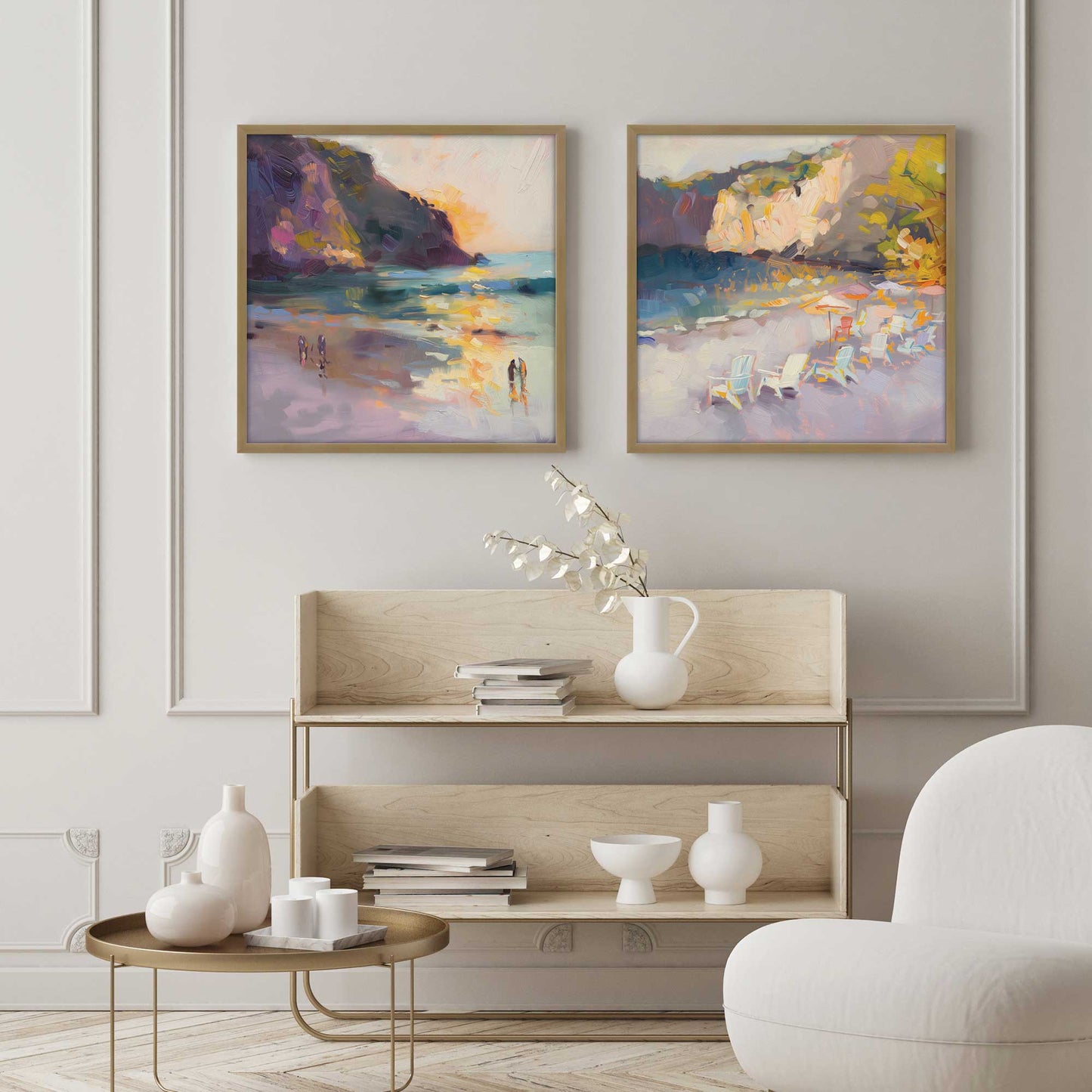 Sunset Shoreline Duo Art Print, Set of 2