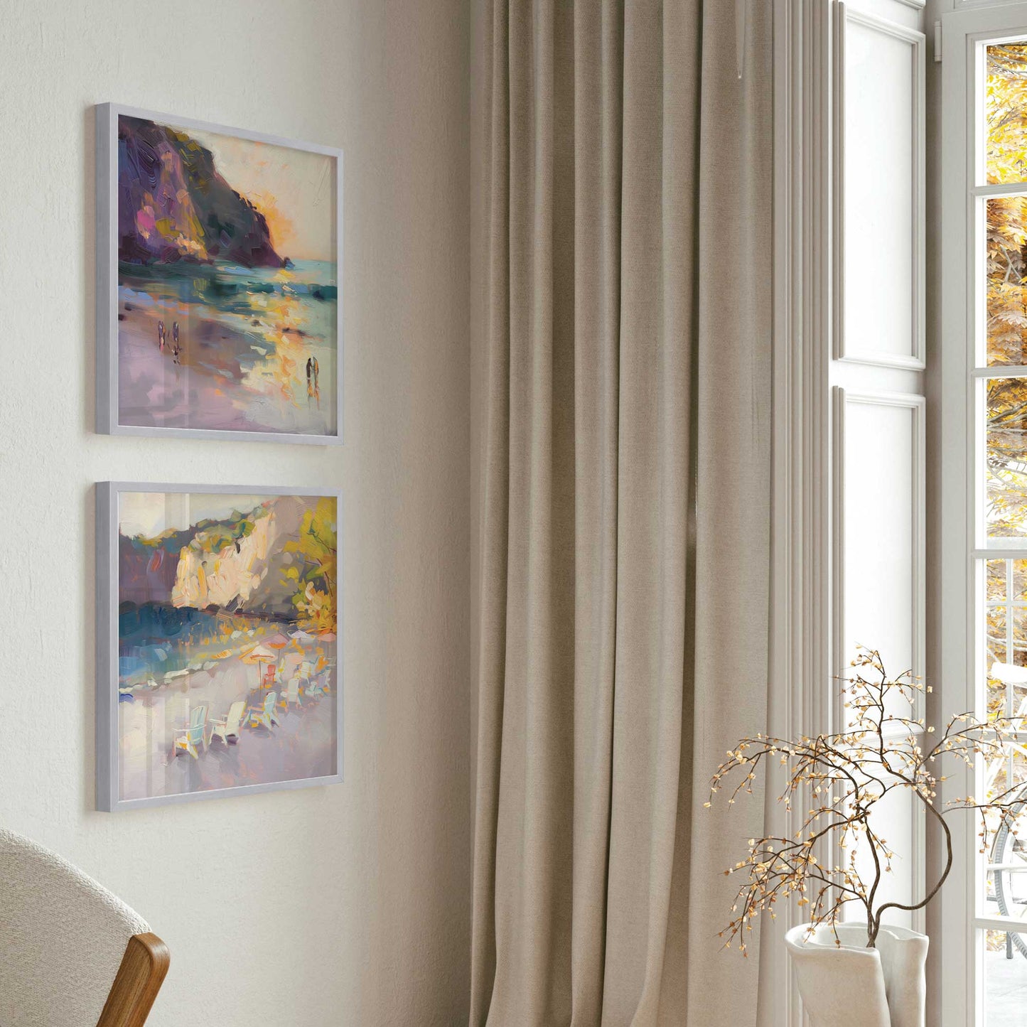 Sunset Shoreline Duo Art Print, Set of 2