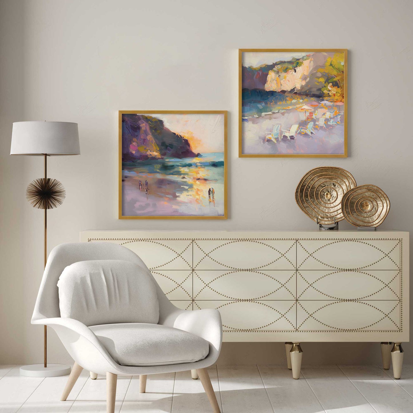 Sunset Shoreline Duo Art Print, Set of 2