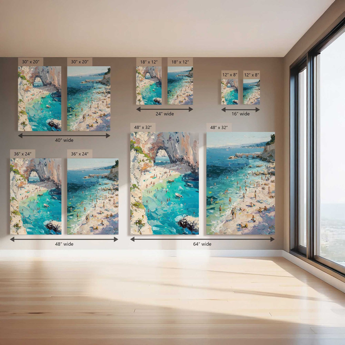 Seaside Summer Escape, Set of 2 Canvas Prints