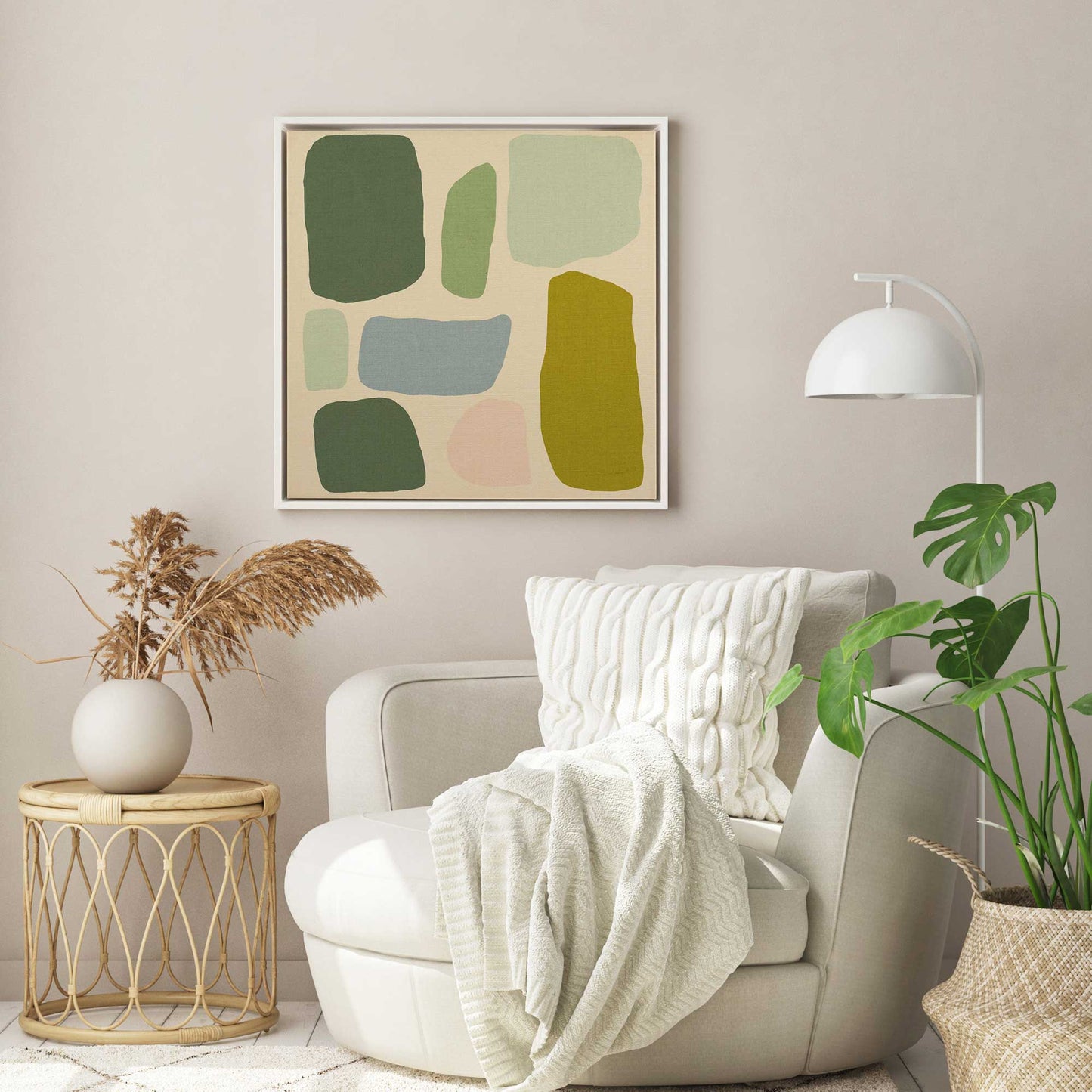 Green Pop Blocks Canvas Print