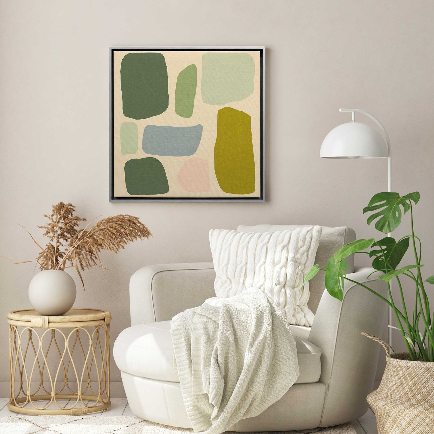 Green Pop Blocks Canvas Print
