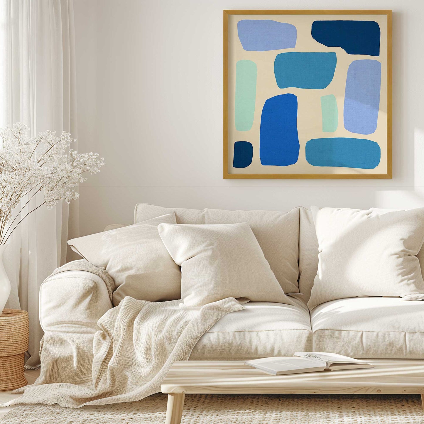 Blue Pop Blocks Art Print
