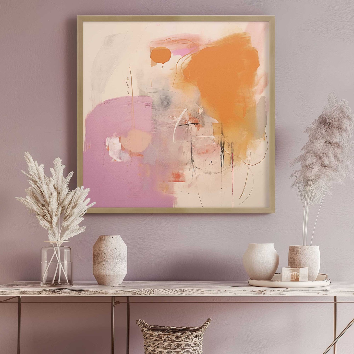 Pink and Orange Pulse I Art Print