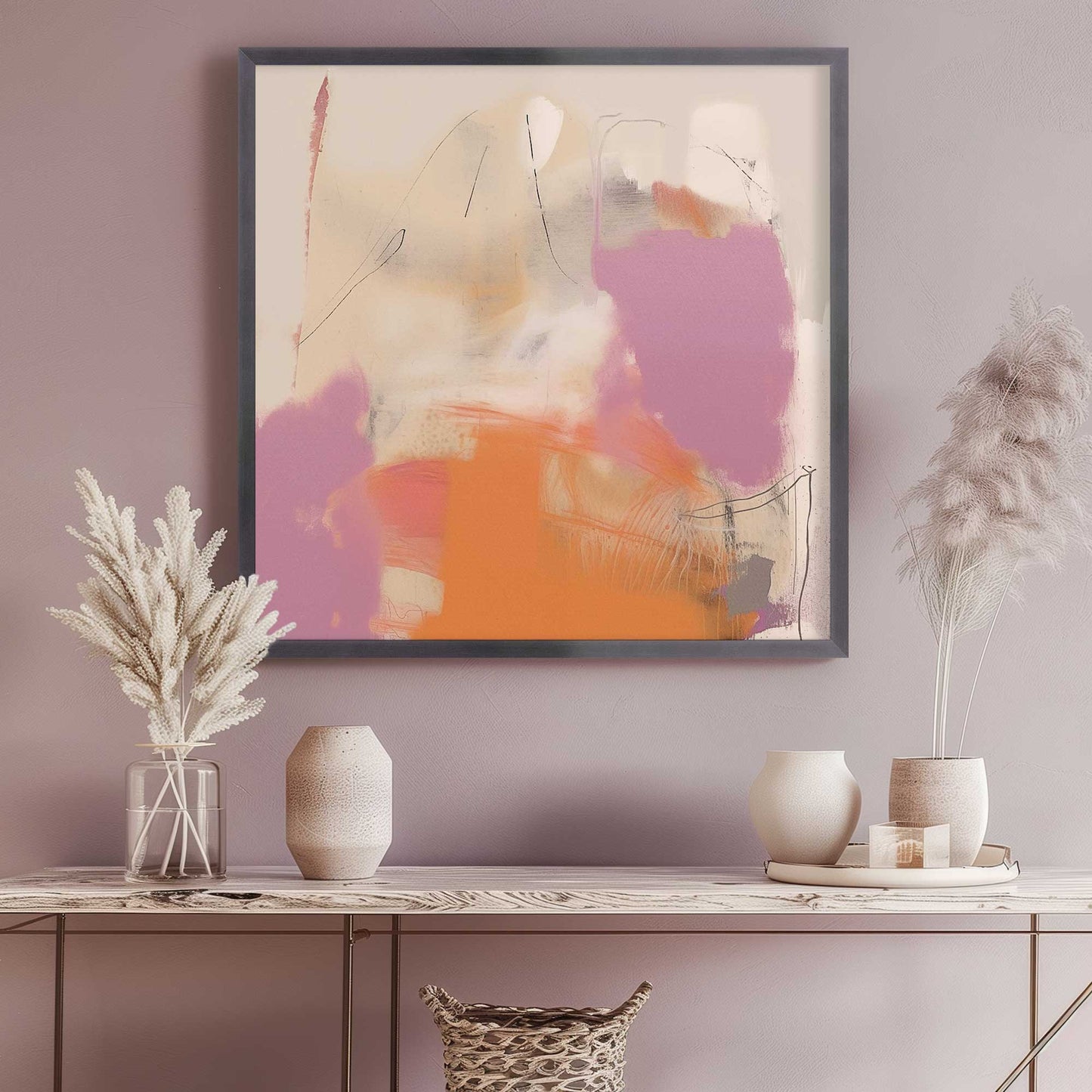 Pink and Orange Pulse II Art Print