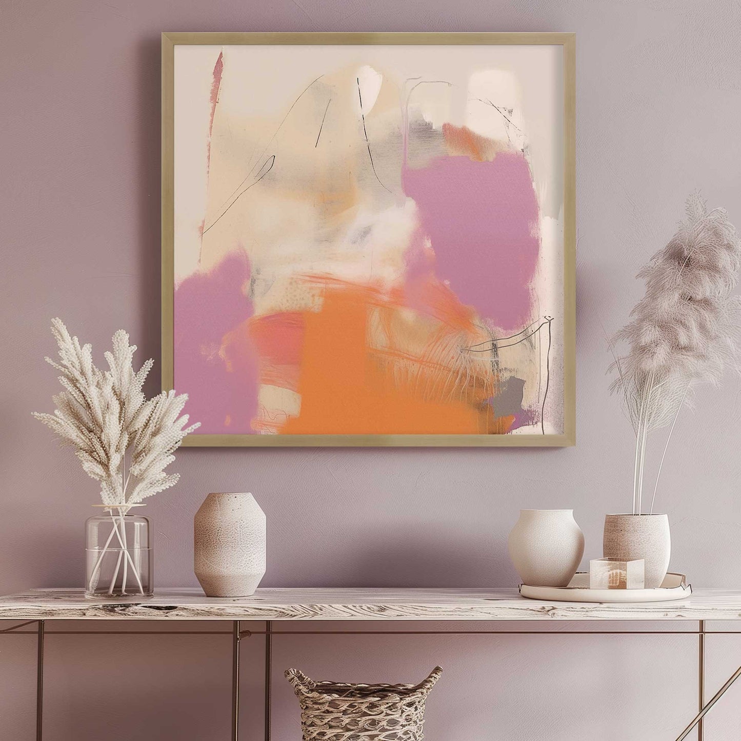 Pink and Orange Pulse II Art Print