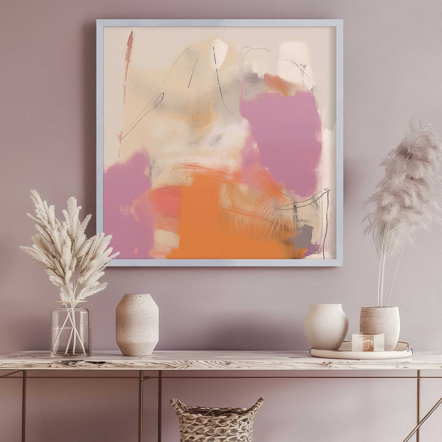 Pink and Orange Pulse II Art Print
