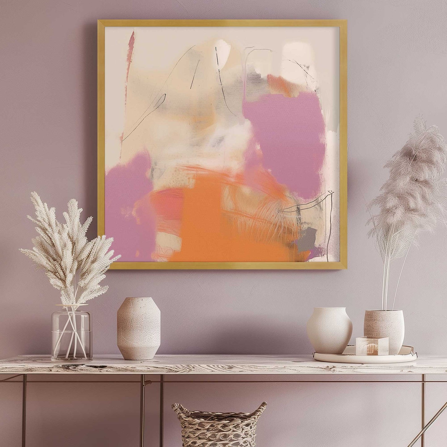 Pink and Orange Pulse II Art Print