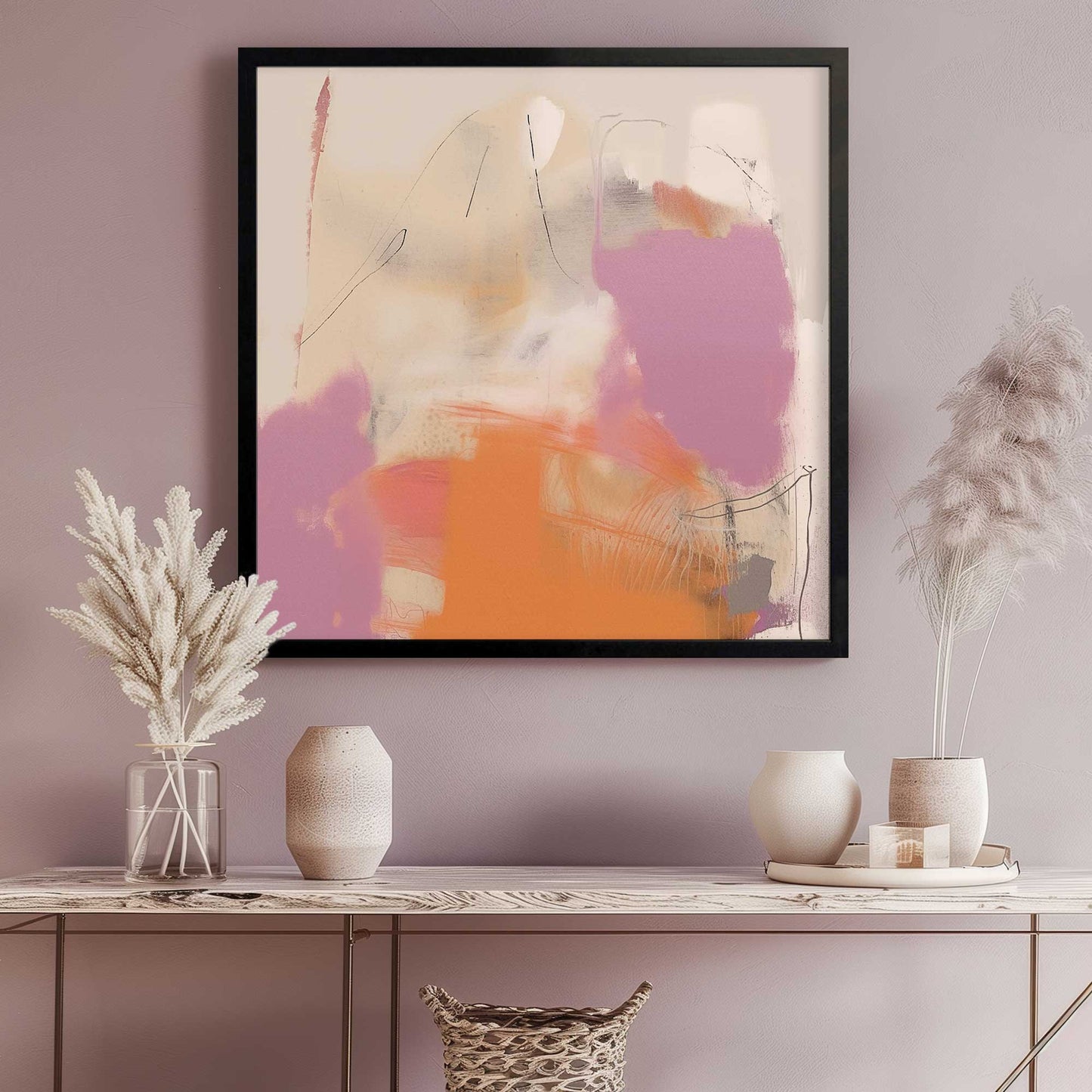 Pink and Orange Pulse II Art Print