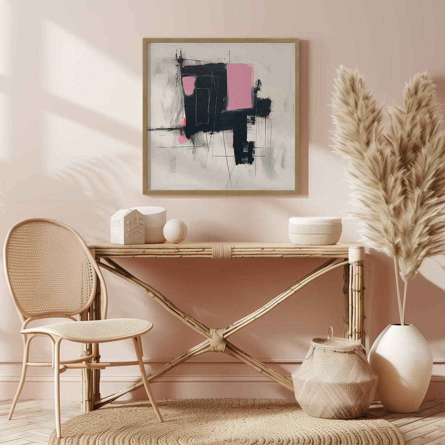 Pink and Black Energy I Art Print