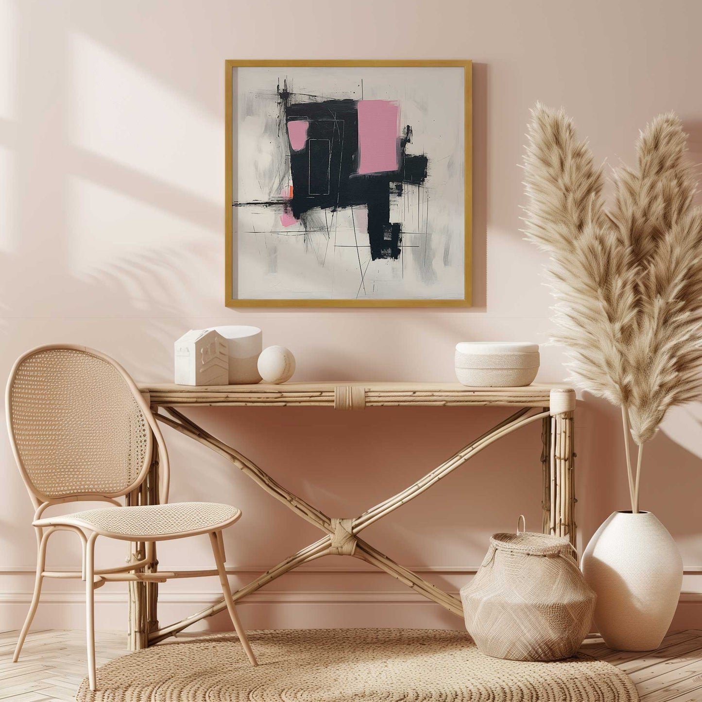 Pink and Black Energy I Art Print