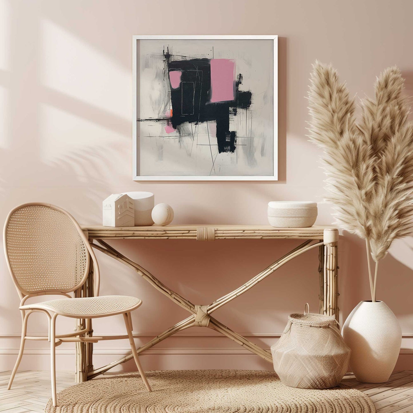 Pink and Black Energy I Art Print