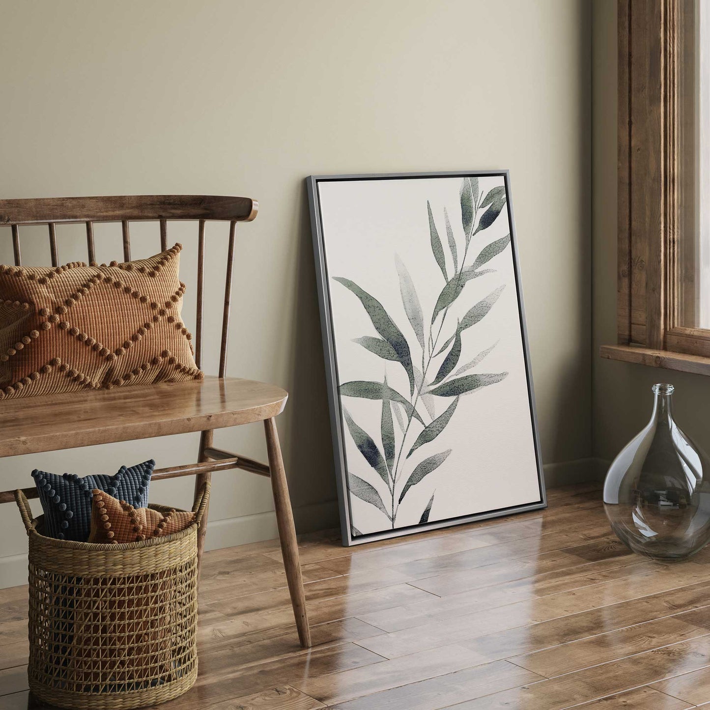 Soft Green Leaves I Canvas Print