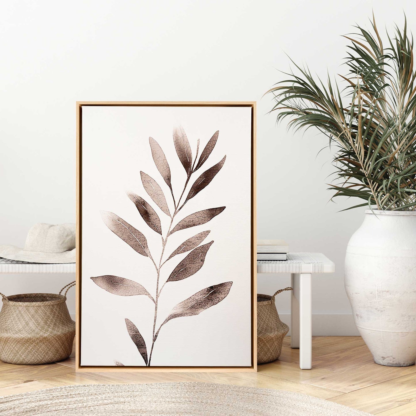 Soft Blush Leaves II Canvas Print