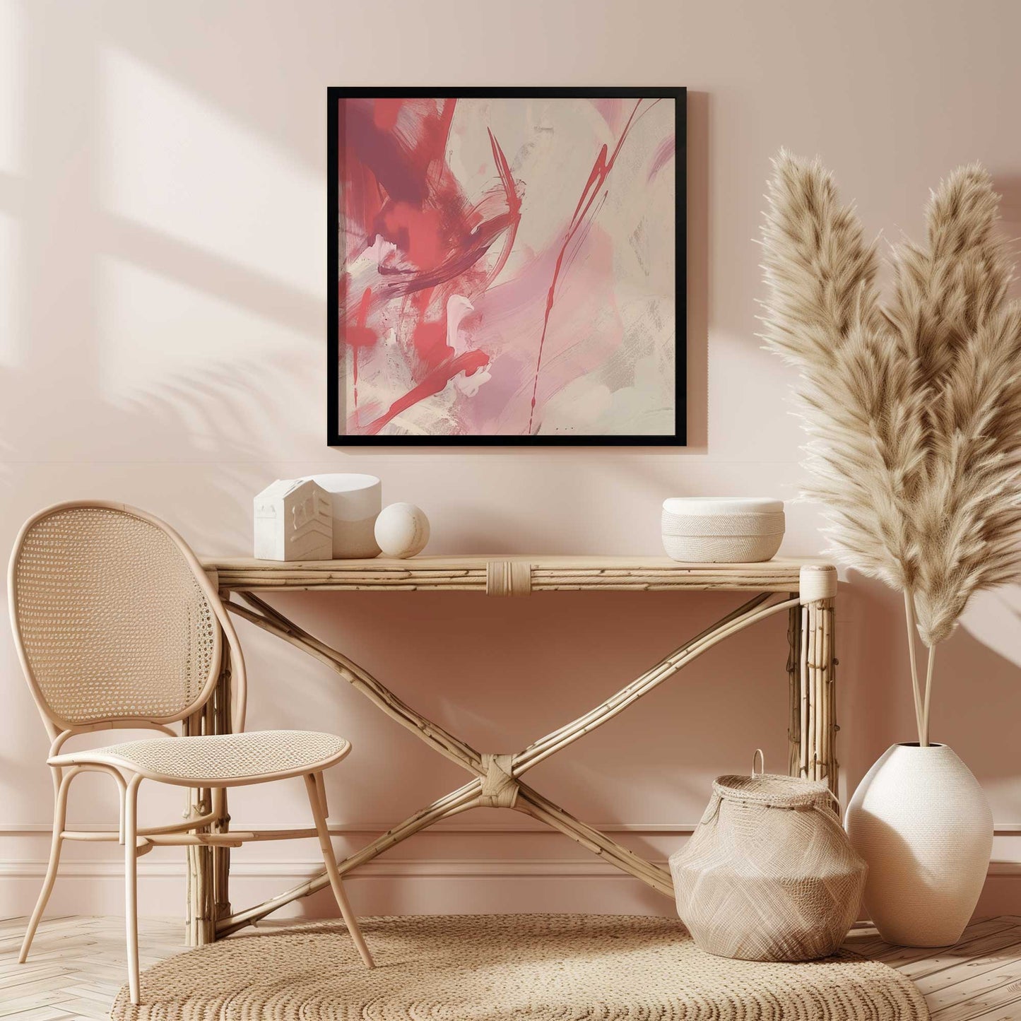 Bold Pink and Red Abstract I Art Print