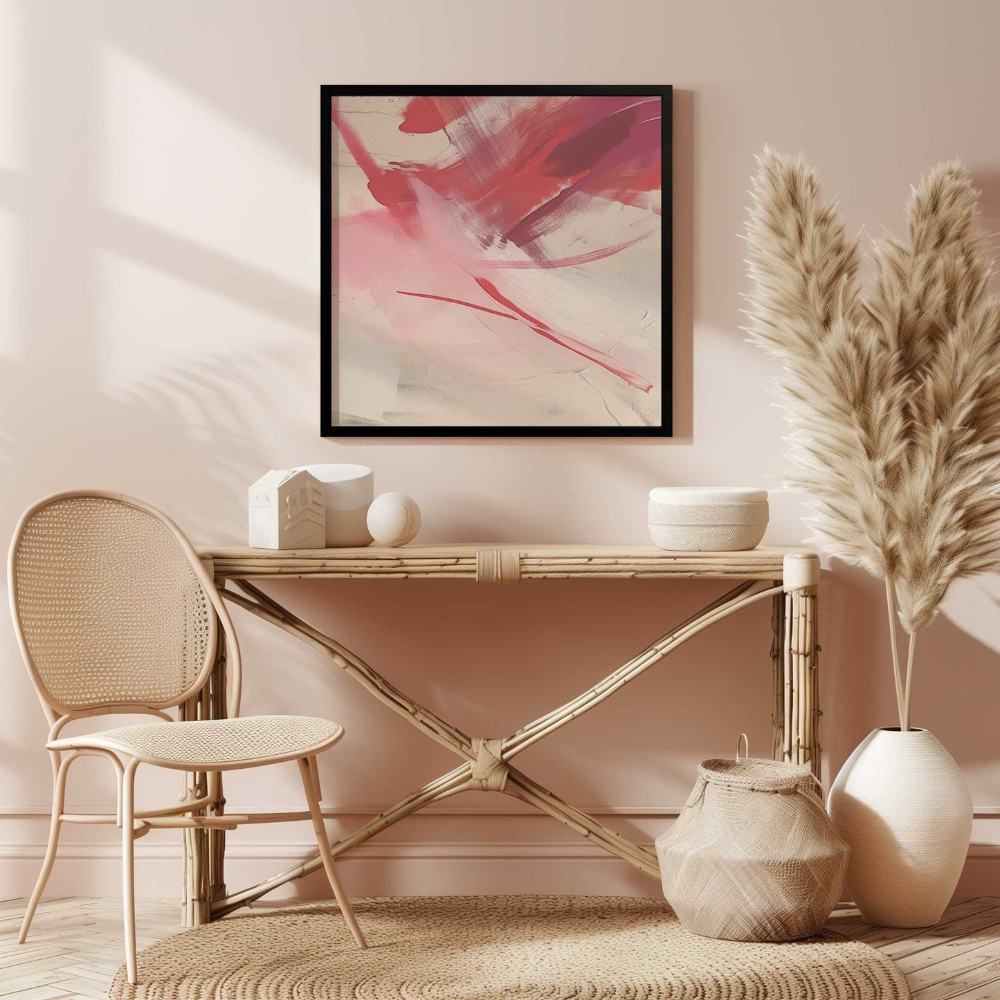 Bold Pink and Red Abstract II Art Print