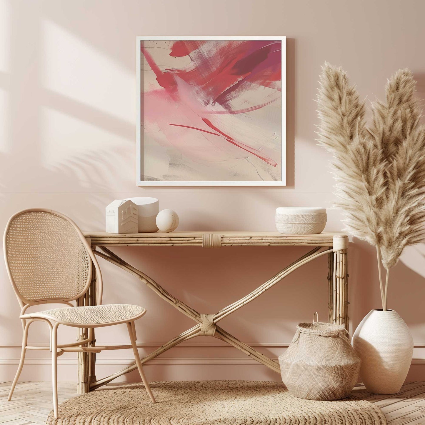 Bold Pink and Red Abstract II Art Print