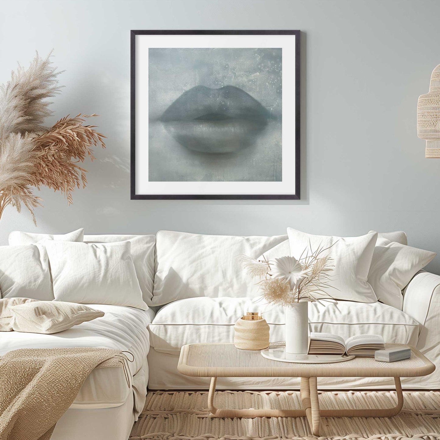 Icy Blue Kiss Lips Art Print