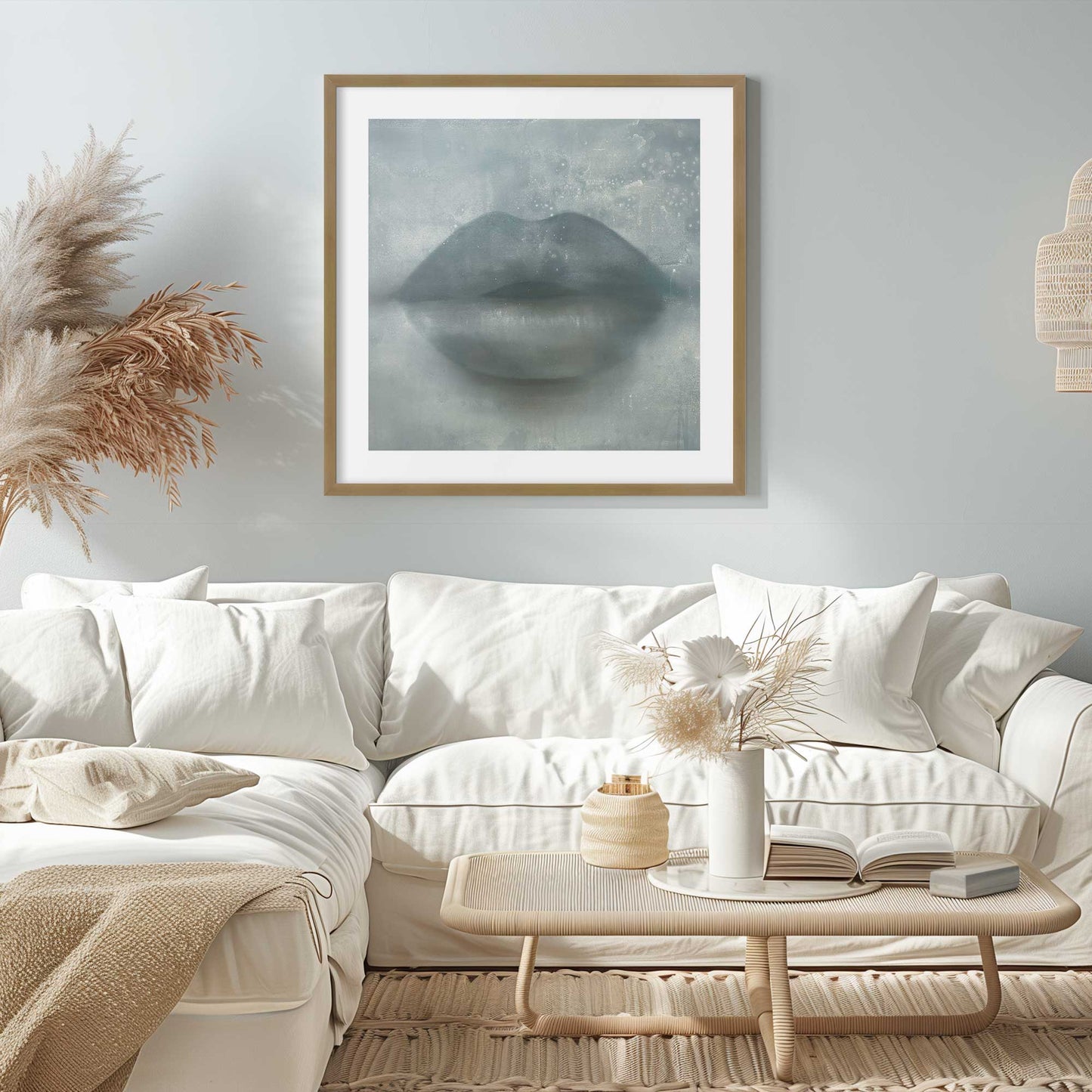Icy Blue Kiss Lips Art Print