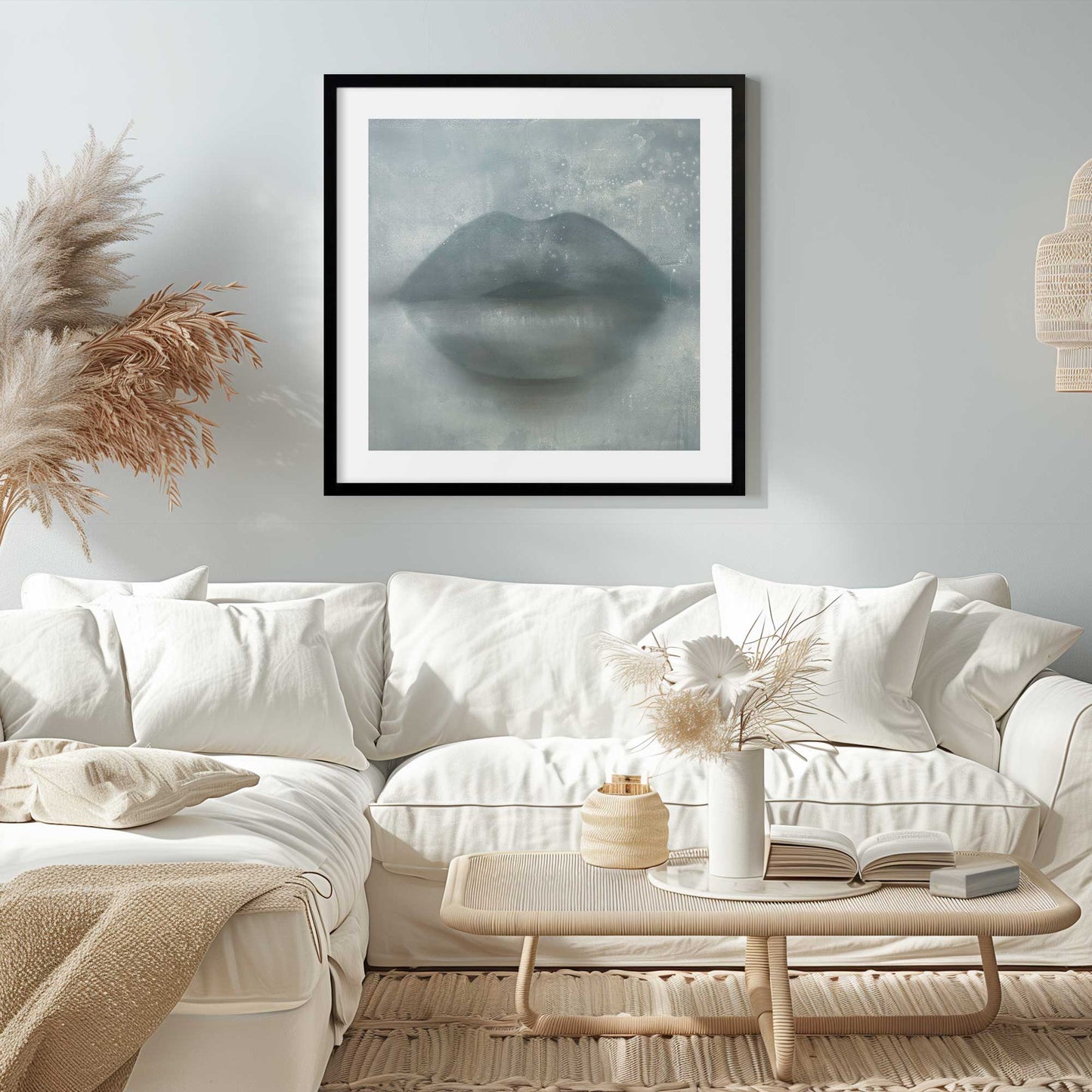 Icy Blue Kiss Lips Art Print