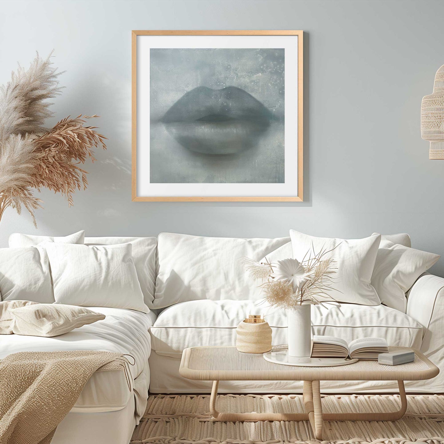 Icy Blue Kiss Lips Art Print