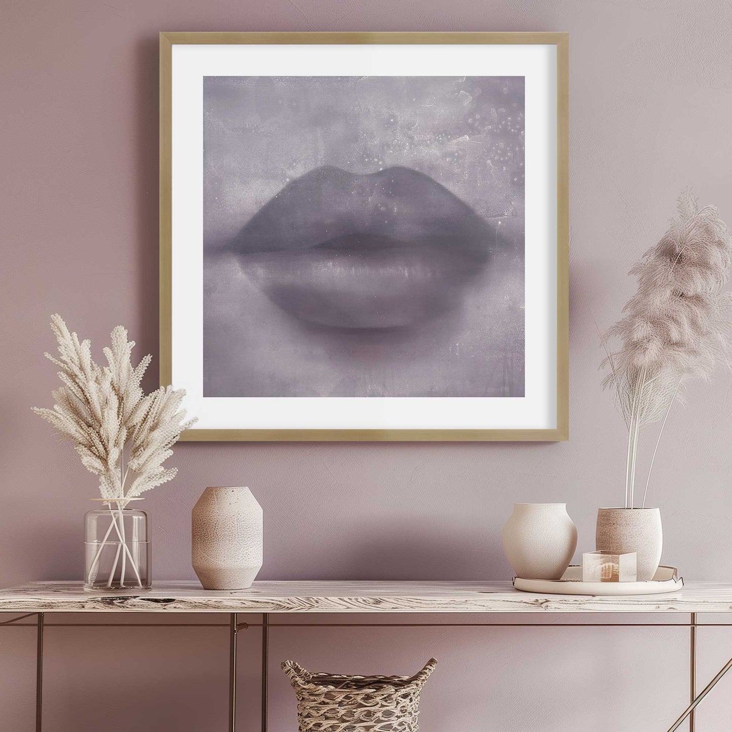 Purple Kiss Lips Art Print
