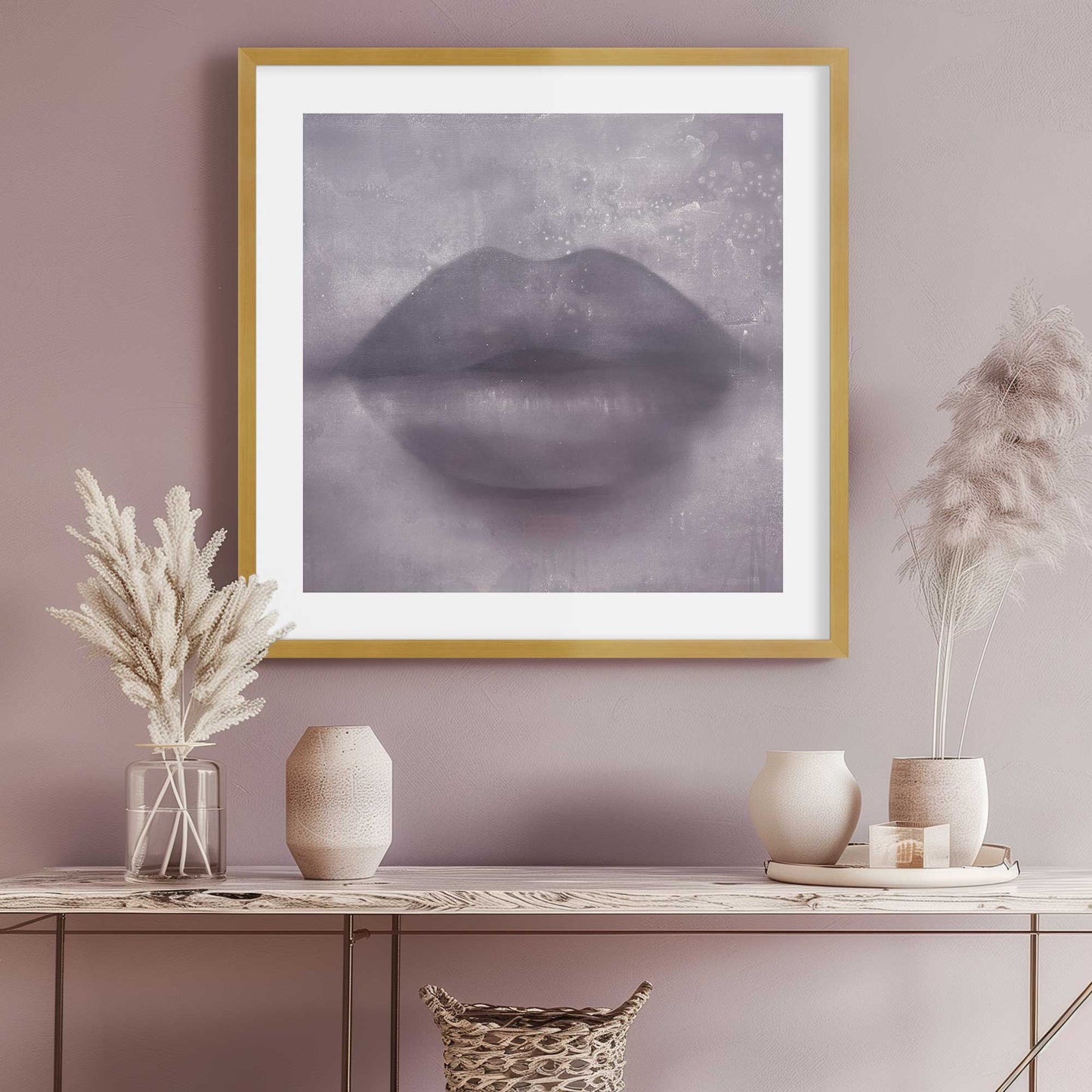 Purple Kiss Lips Art Print