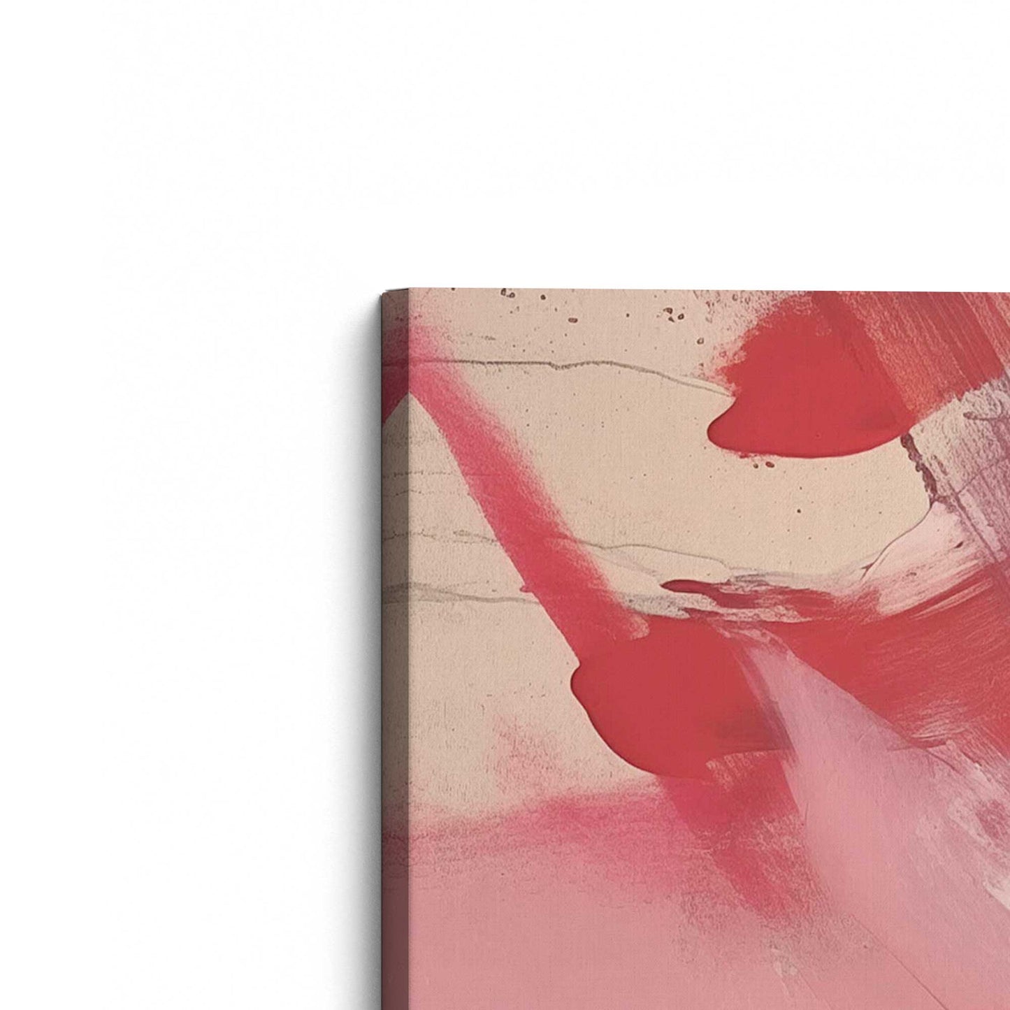 Bold Pink and Red Abstract Canvas Print, Set of 2
