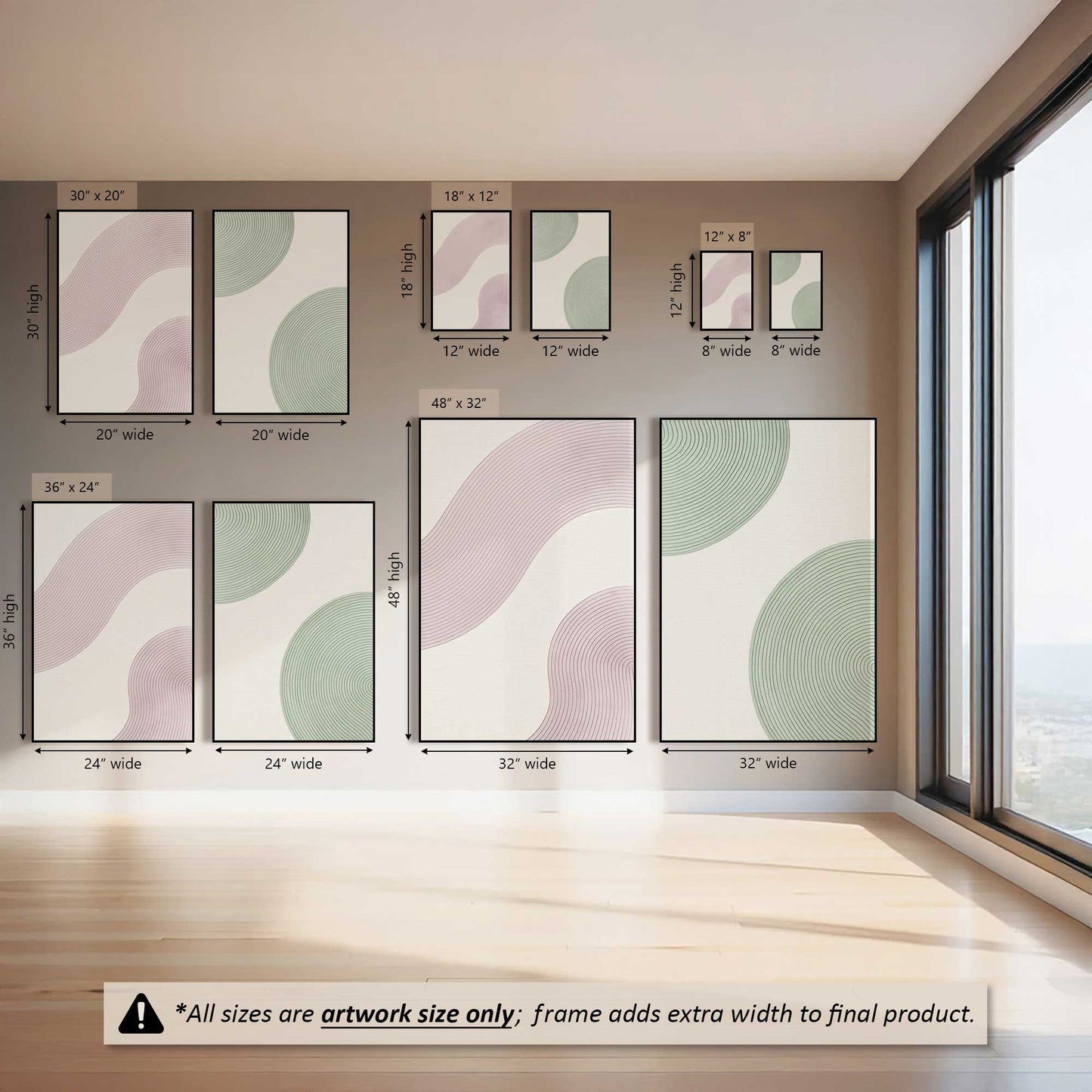 Ribbon Motion, Set of 2 Canvas Prints